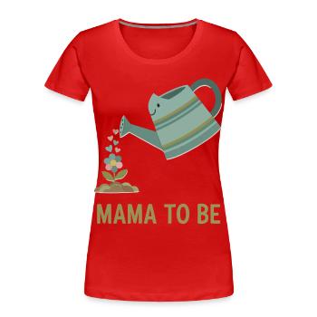 Révélation du sexe Maman pour être la mère de la baby shower Papa - T-shirt bio Premium Femme - rouge - Devant - Mia (176cm)