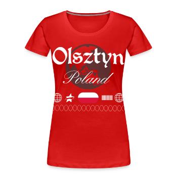 Olsztyn Poland Streetwear Travel Souvenir - Women's Premium Organic T-Shirt - red - Front - Mia (176cm)