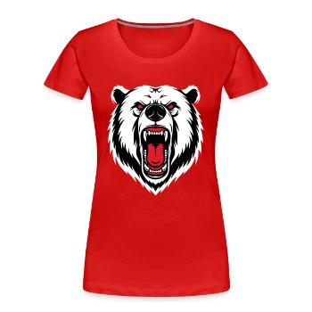 Roaring Bear Mascot Logo Sport Bodybuilding - Women's Premium Organic T-Shirt - red - Front - Mia (176cm)