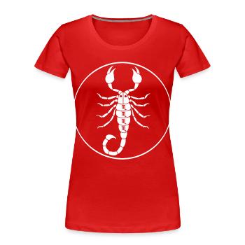 Scorpio Star Sign (White) - Women's Premium Organic T-Shirt - red - Front - Mia (176cm)