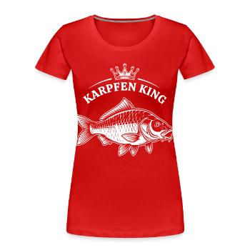 Karpfen König - Frauen Premium Bio T-Shirt - Rot - Vorne - Mia (176cm)
