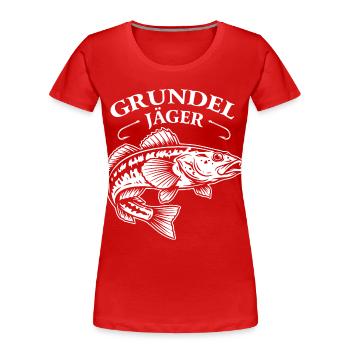 Grundel Angeln - Frauen Premium Bio T-Shirt - Rot - Vorne - Mia (176cm)