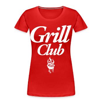 Grill Club - T-shirt bio Premium Femme - rouge - Devant - Mia (176cm)