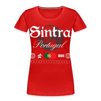 Sintra Portugal Streetwear Reise Souvenir - Frauen Premium Bio T-Shirt - Rot - Vorne - Mia (176cm)