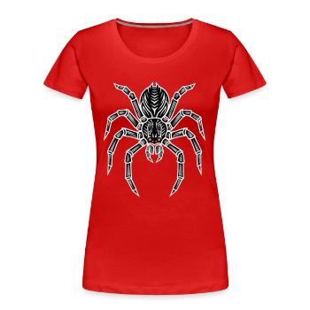 Tarantula-Spinnen-Maskottchen-Logo Sportspiel - Frauen Premium Bio T-Shirt - Rot - Vorne - Mia (176cm)