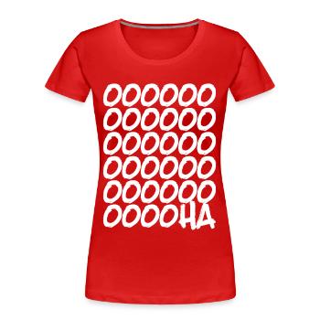 OOOOOHA - Women's Premium Organic T-Shirt - red - Front - Mia (176cm)