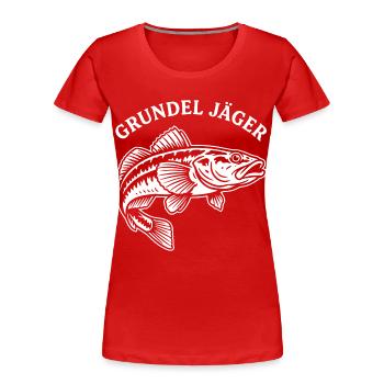 Grundel Jäger Fisch-Design - Frauen Premium Bio T-Shirt - Rot - Vorne - Mia (176cm)