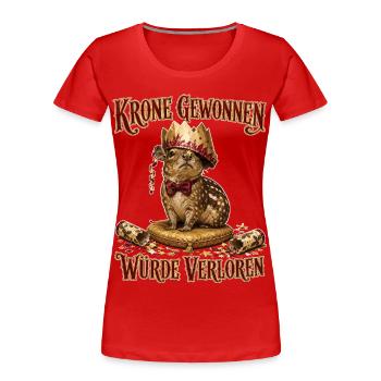Süßes Paka. Krone gewonnen Würde verloren - Frauen Premium Bio T-Shirt - Rot - Vorne - Mia (176cm)