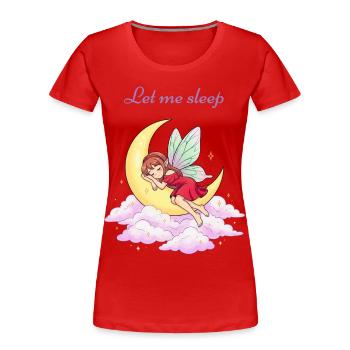 Sleeping fairy on the moon - Women's Premium Organic T-Shirt - red - Front - Mia (176cm)