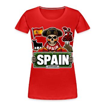 SkullCostume Weltausgabe: Spanien - Frauen Premium Bio T-Shirt - Rot - Vorne - Mia (176cm)