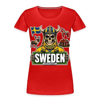 SkullCostume World Edition: Sweden - Women's Premium Organic T-Shirt - red - Front - Mia (176cm)