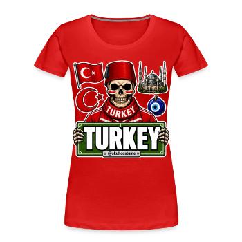 SkullCostume Édition Mondiale : Turquie - T-shirt bio Premium Femme - rouge - Devant - Mia (176cm)