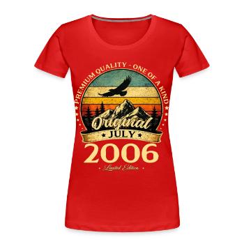 20th Birthday Gift Vintage July Vintage 2006 - Women's Premium Organic T-Shirt - red - Front - Mia (176cm)
