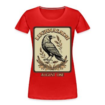 Lughnasadh August Lughnasa Lammas First Festival - Women's Premium Organic T-Shirt - red - Front - Mia (176cm)