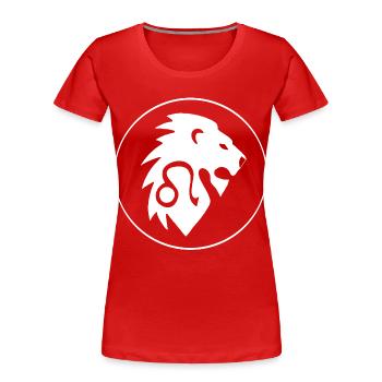 Leo Star Sign (White) - Women's Premium Organic T-Shirt - red - Front - Mia (176cm)