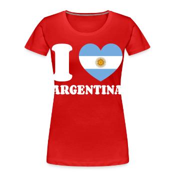 I Love Argentina Argentinien-Liebe Argentinienfan - Frauen Premium Bio T-Shirt - Rot - Vorne - Mia (176cm)