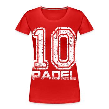 Padel - Women's Premium Organic T-Shirt - red - Front - Mia (176cm)