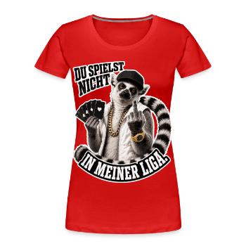 Tu n’es pas à mon niveau - T-shirt bio Premium Femme - rouge - Devant - Mia (176cm)