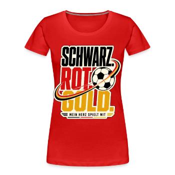 Schwarz Rot Gold Fußball 2026 - Women's Premium Organic T-Shirt - red - Front - Mia (176cm)