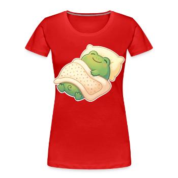 Frog Sleeping - Women's Premium Organic T-Shirt - red - Front - Mia (176cm)