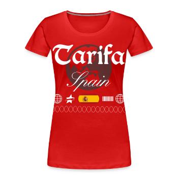 Tarifa Spanien Streetwear Reise Souvenir - Frauen Premium Bio T-Shirt - Rot - Vorne - Mia (176cm)