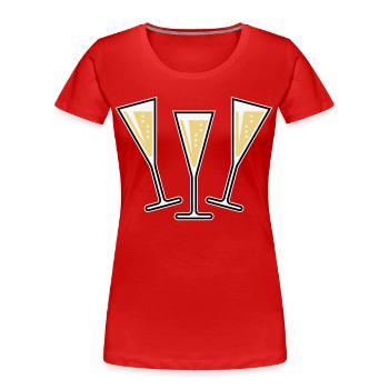 3 Sektgläser (Sekt / Trichter / Zu / 3C) - Frauen Premium Bio T-Shirt - Rot - Vorne - Mia (176cm)