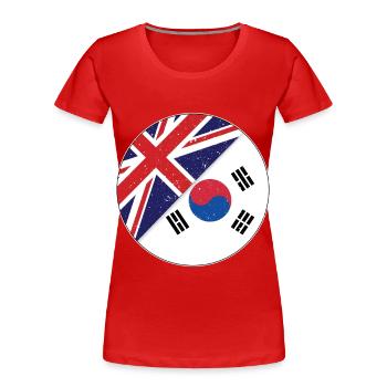 Korea - Frauen Premium Bio T-Shirt - Rot - Vorne - Mia (176cm)