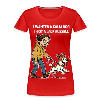 J’ai un Jack Russell - Design de bande dessinée drôle - T-shirt bio Premium Femme - rouge - Devant - Mia (176cm)