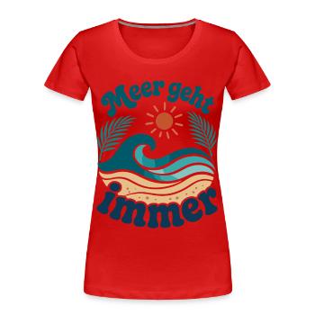 Sea Always Goes Waves Summer Vacation - Women's Premium Organic T-Shirt - red - Front - Mia (176cm)