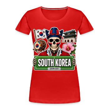SkullCostume World Edition: South Korea - Women's Premium Organic T-Shirt - red - Front - Mia (176cm)
