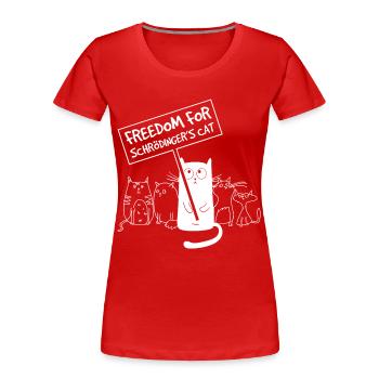 Le cadeau de nerd de la physique quantique de Schrödinger - T-shirt bio Premium Femme - rouge - Devant - Mia (176cm)