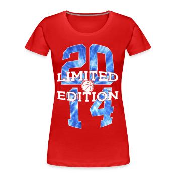 ÉDITION LIMITÉE 2014 BASKETBALL 12E ANNIVERSAIRE - T-shirt bio Premium Femme - rouge - Devant - Mia (176cm)