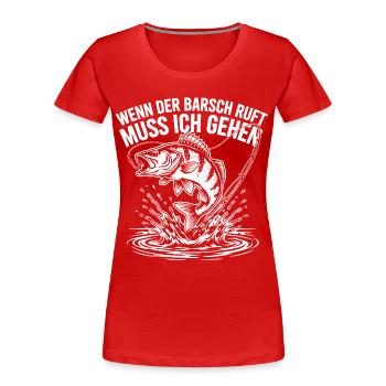 Barsch Angeln - Frauen Premium Bio T-Shirt - Rot - Vorne - Mia (176cm)