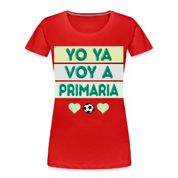 Élève de l’école primaire - T-shirt bio Premium Femme - rouge - Devant - Mia (176cm)