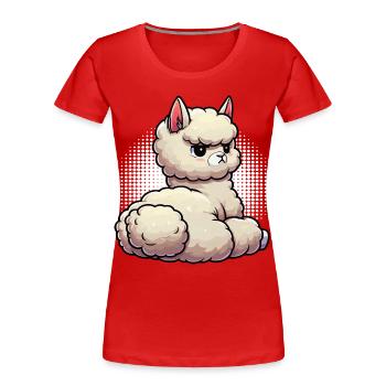 Alpaka lama Alpakabesitzer Alpakaliebhaber Lamas - Frauen Premium Bio T-Shirt - Rot - Vorne - Mia (176cm)