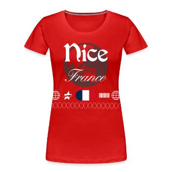 Nizza Frankreich Streetwear Reise Souvenir - Frauen Premium Bio T-Shirt - Rot - Vorne - Mia (176cm)