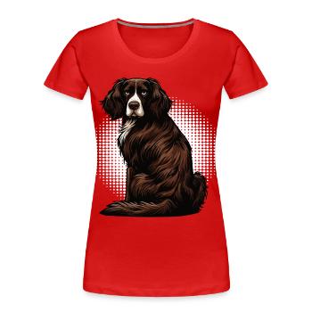 Münsterländer Münsterländerbesitzer Münsterhund - Frauen Premium Bio T-Shirt - Rot - Vorne - Mia (176cm)