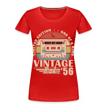 70 Ans 1956 Vintage Rétro Cadeau D'anniversaire - T-shirt bio Premium Femme - rouge - Devant - Mia (176cm)