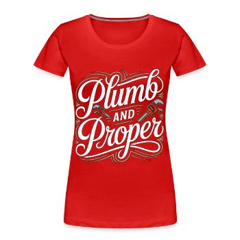 Plombier Maître Plombier Et Artisan Qualifié Approprié - T-shirt bio Premium Femme - rouge - Devant - Mia (176cm)