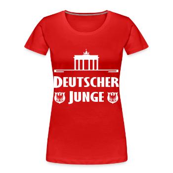 Historische Berliner Silhouette - Frauen Premium Bio T-Shirt - Rot - Vorne - Mia (176cm)