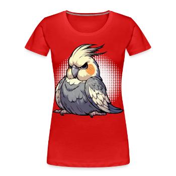 Cockatiel Cockatiel Cockatiel Cockatiel Bird - Women's Premium Organic T-Shirt - red - Front - Mia (176cm)