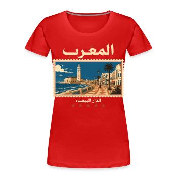 Marokko Casablanca Vintage Reise - Frauen Premium Bio T-Shirt - Rot - Vorne - Mia (176cm)
