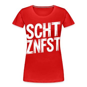 Festival de tir - T-shirt bio Premium Femme - rouge - Devant - Mia (176cm)