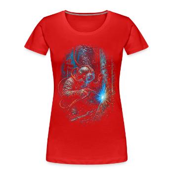 Underwater Welder Underwater Welder - Women's Premium Organic T-Shirt - red - Front - Mia (176cm)