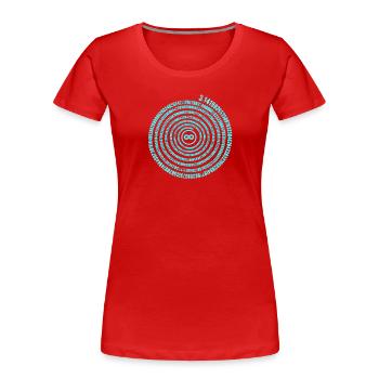 Irrationale Zahl Pi Symbol Unendlichkeit Helix - Frauen Premium Bio T-Shirt - Rot - Vorne - Mia (176cm)