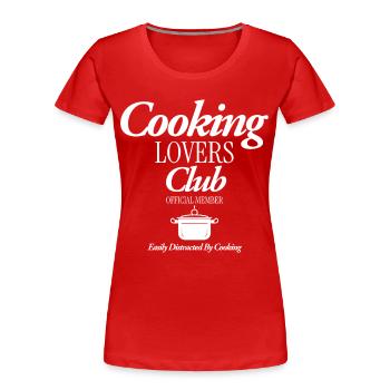 Cooking Lovers Club - Frauen Premium Bio T-Shirt - Rot - Vorne - Mia (176cm)