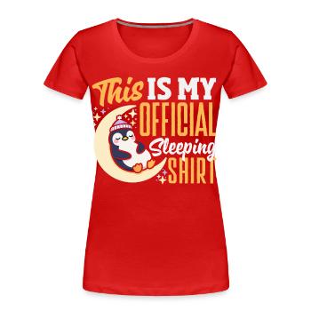 Pingouin mignon - Cadeau pour l’amoureux des manchots - T-shirt bio Premium Femme - rouge - Devant - Mia (176cm)