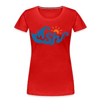 WSH Vague bleue - T-shirt bio Premium Femme - rouge - Devant - Mia (176cm)