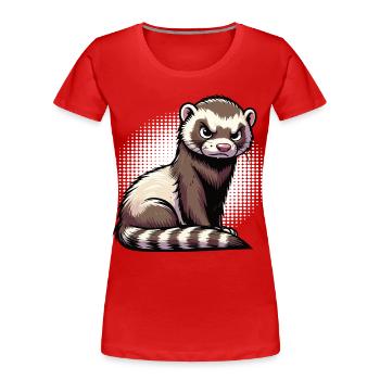 Furet Ferret Holder Furet Propriétaire - T-shirt bio Premium Femme - rouge - Devant - Mia (176cm)
