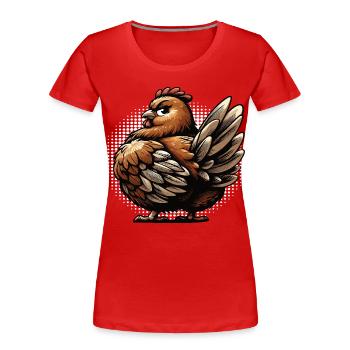 Chickens Chicken Chicken Lover Rooster Chicken Owner - Women's Premium Organic T-Shirt - red - Front - Mia (176cm)